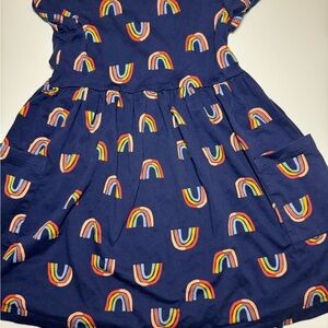 Hanna Andersson Rainbow Print Blue Dress